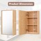 Wicker Bathroom Wall Cabinet with Mirror and 2 Adjustable Shelves